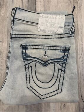 True Religion Light Blue Relaxed Straight Denim